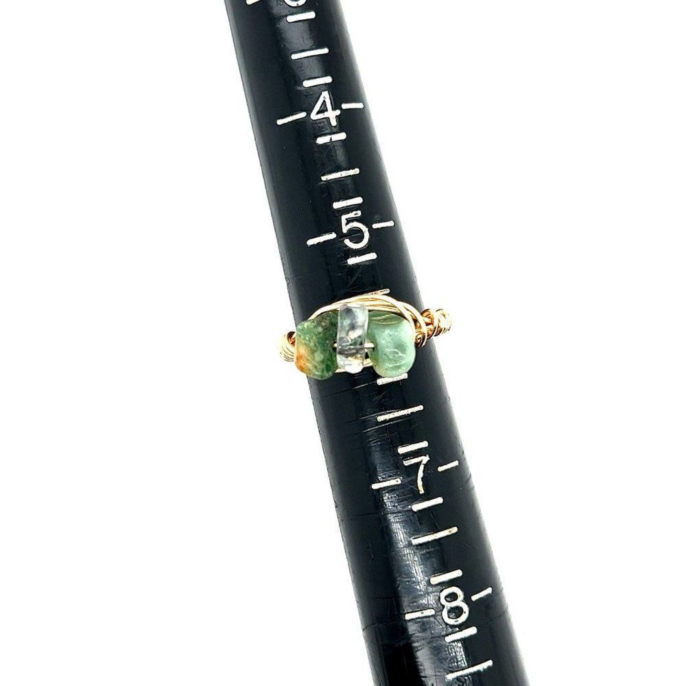 ‎Gold Wire Handmade 3-Stone Ring - Picture 6 of 6